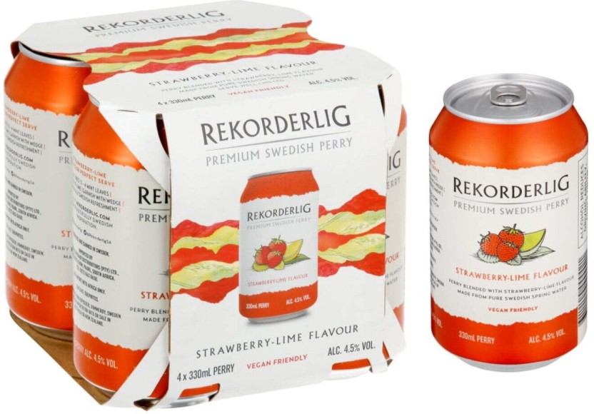 Rekorderlig Strawberry Lime Premium Swedish Cider  (Pack of 4 x 330 ml) | Shop Online