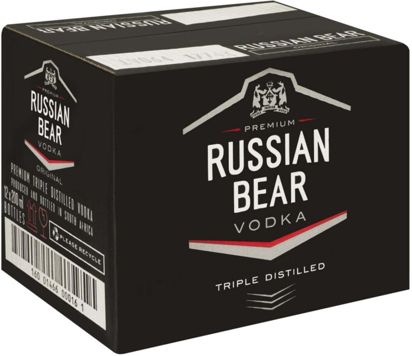 Russian Bear Plain Vodka  (Pack of 12 x 200 ml) | Shop Online - Image 2