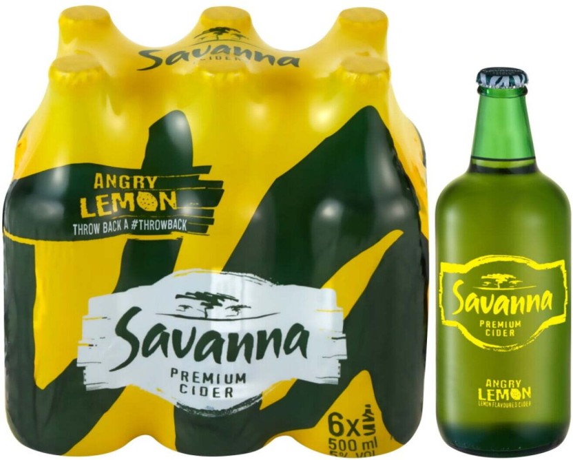 Savanna Angry Lemon Non Returnable Cider  (Pack of 6 x 500 ml) | Shop Online