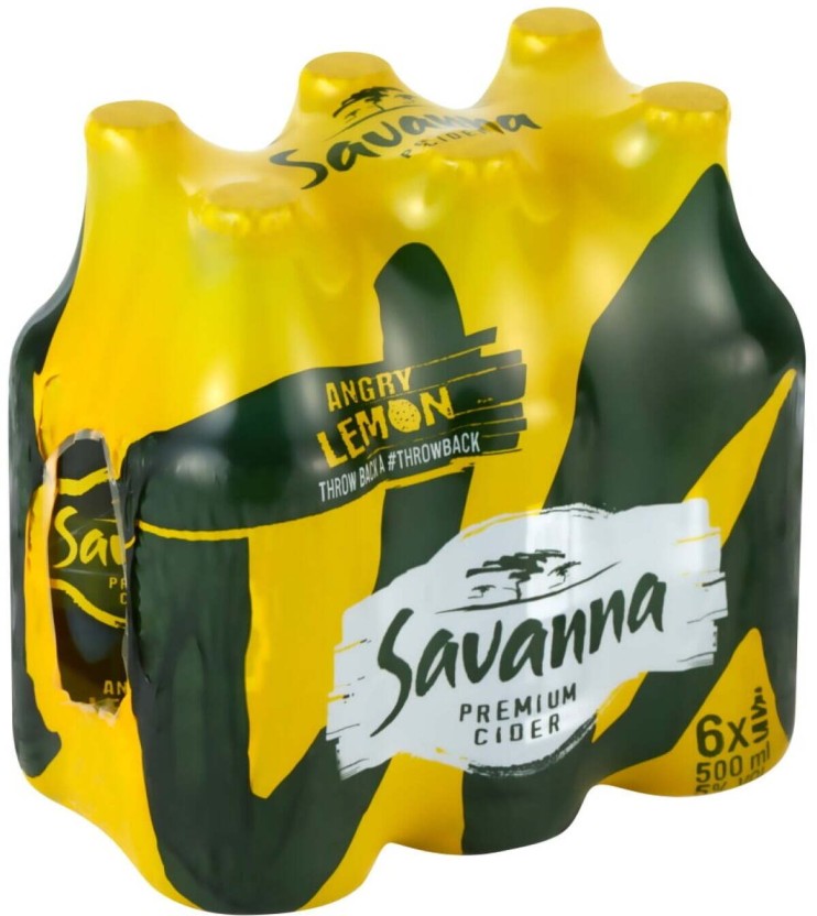 Savanna Angry Lemon Non Returnable Cider  (Pack of 6 x 500 ml) | Shop Online - Image 2