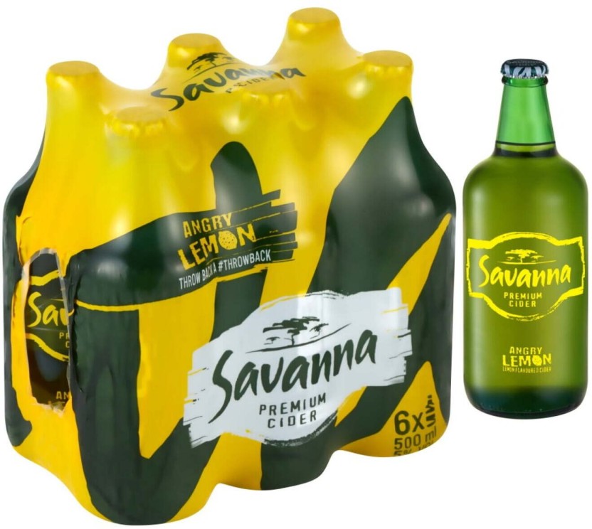 Savanna Angry Lemon Non Returnable Cider  (Pack of 6 x 500 ml) | Shop Online - Image 3