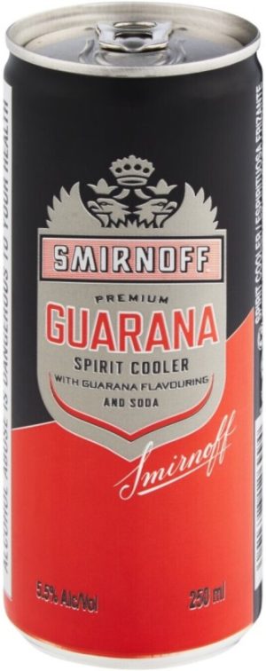 Smirnoff Guarana Sprit Cooler  (Pack of 6 x 250 ml, NRB) | Shop Online