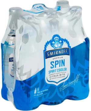 Smirnoff Spin Citrus Bite Sprit Cooler  (Pack of 6 x 300 ml) | Shop Online