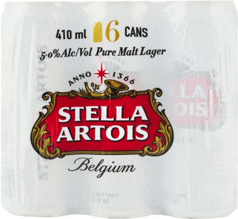 Stella Artois Pure Malt Lager Can  (Pack of 6 x 410 ml) | Shop Online
