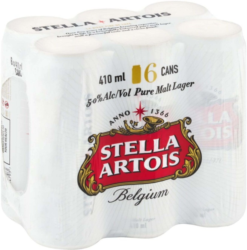 Stella Artois Pure Malt Lager Can  (Pack of 6 x 410 ml) | Shop Online - Image 2