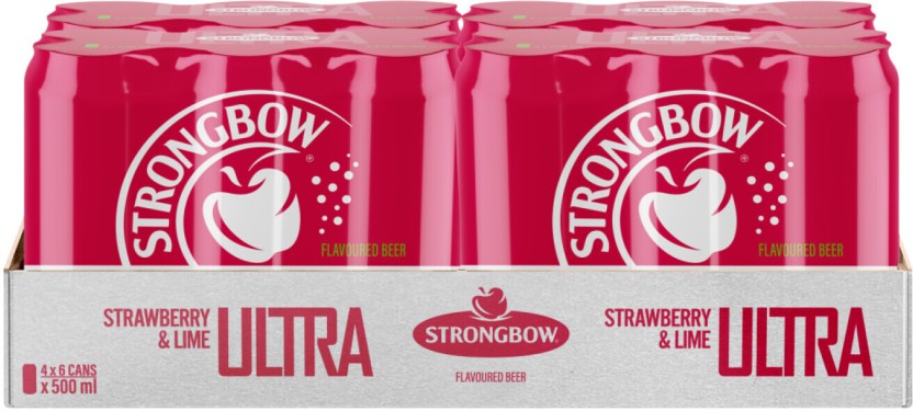 Strongbow Ultra Strawberry & Lime Sprit Cooler  (Pack of 24 x 500 ml) | Shop Online