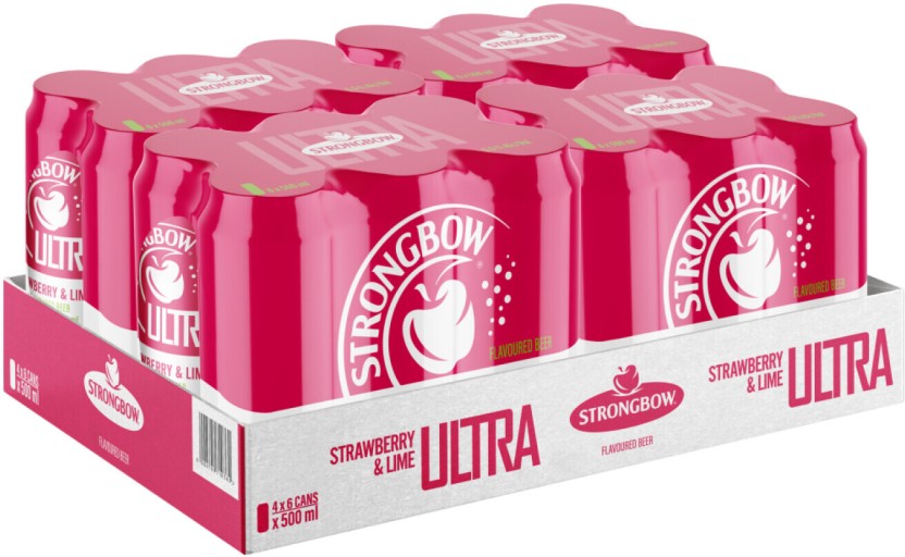 Strongbow Ultra Strawberry & Lime Sprit Cooler  (Pack of 24 x 500 ml) | Shop Online - Image 2
