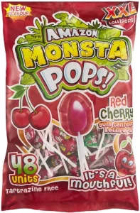 Amazon Monsta Pops Red Cherry Lollipop (Pack of 1 x 864 g) | Shop Online