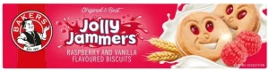 Bakers Jolly Jammers Raspberry & Vanilla Flavoured Biscuits Cream Filled Biscuit (200 g) | Shop Online