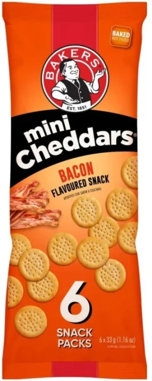 Bakers Mini Cheddars Bacon Flavoured Cheeselets (33 g) | Shop Online