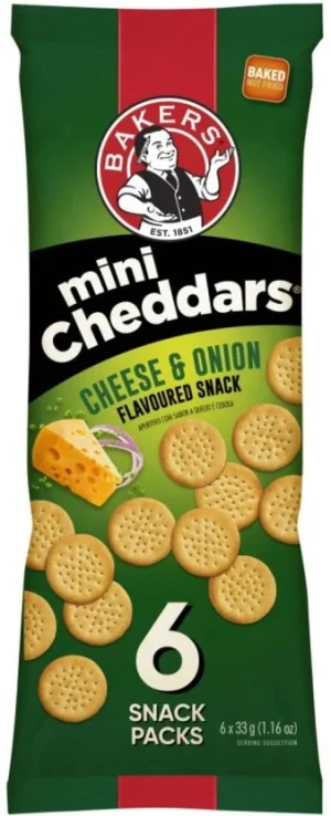 Bakers Mini Cheddars Cheese and Onion Flavoured Cheeselets (33 g) | Shop Online