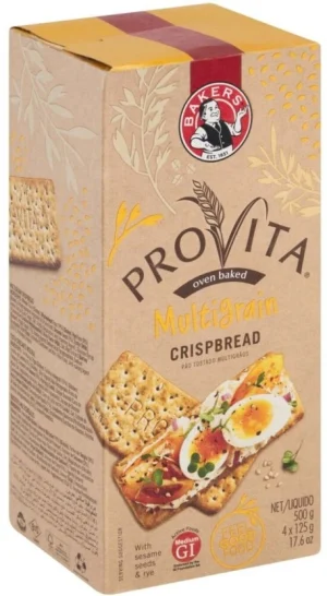 Bakers Provita Oven Baked Multigrain Crispbread Cream Cracker Biscuit (500 g Pack of 12) | Shop Online