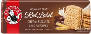 Bakers Red Label Choc Flavoured Biscuits Cream Filled Biscuit (200 g Pack of 12) | Shop Online