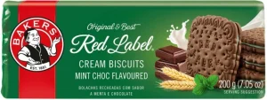 Bakers Red Label Mint Choc Flavoured Biscuits Cream Filled Biscuit (200 g Pack of 12) | Shop Online