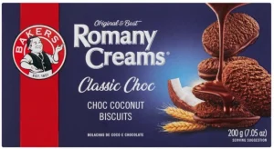 Bakers Romany Creams Classic Choc Coconut Cream Filled Biscuit (200 g) | Shop Online