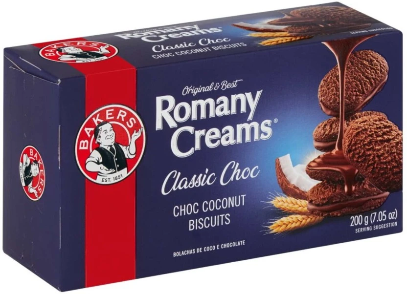 Bakers Romany Creams Classic Choc Coconut Cream Filled Biscuit (200 g) | Shop Online - Image 2