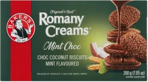 Bakers Romany Creams Mint Choc Coconut Cream Filled Biscuit (200 g Pack of 12) | Shop Online