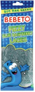 Bebeto Fizzy Laces Blue Raspberry Sour Candy (Pack of 1 x 250 g) | Shop Online
