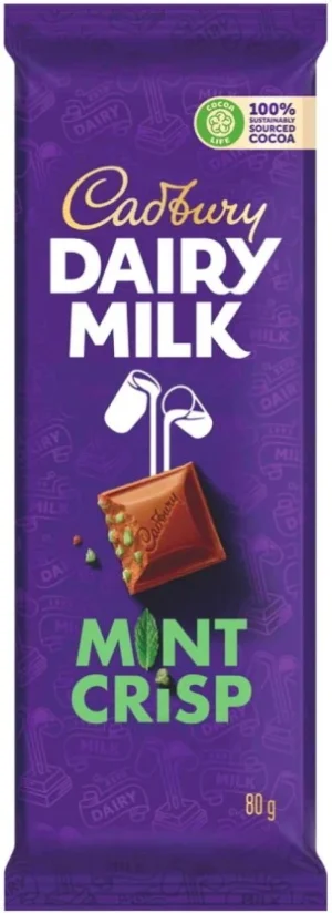 Cadbury Dairy Mint Crisp Milk Chocolate Slabs (24 x 80 g) | Shop Online