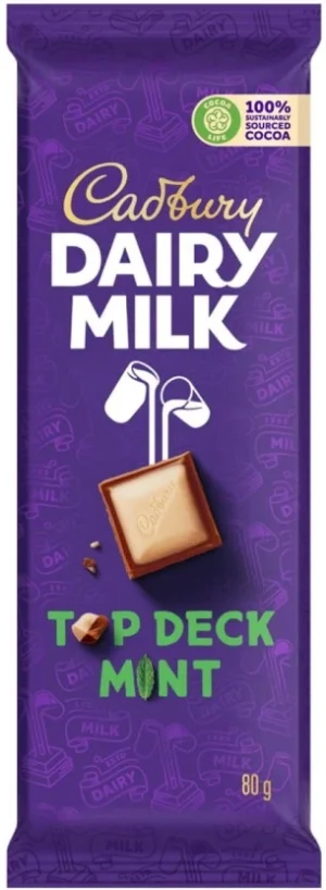 Cadbury Dairy Top Deck Mint Milk Chocolate Slabs (80 g) | Shop Online