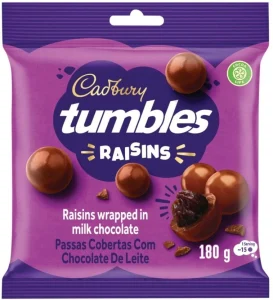 Cadbury Tumbles Raisins Milk Chocolate Bars (180 g) | Shop Online