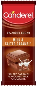 Canderel Salted Caramel Flavoured Milk Chocolate Slabs (100 g) | Shop Online