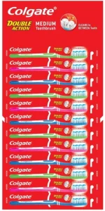 Colgate Double Action Hang Card Medium Toothbrush (144 Toothbrushes) | Shop Online