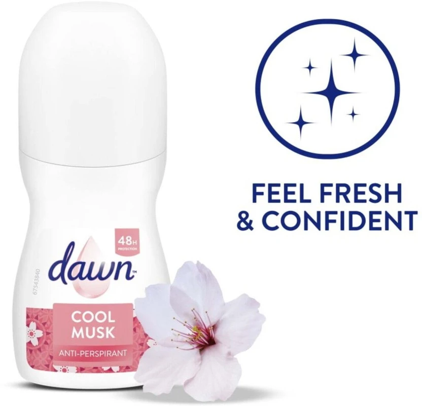 Dawn Cool Musk Antiperspirant Deodorant Roll-on - For Women (45 ml) | Shop Online - Image 2