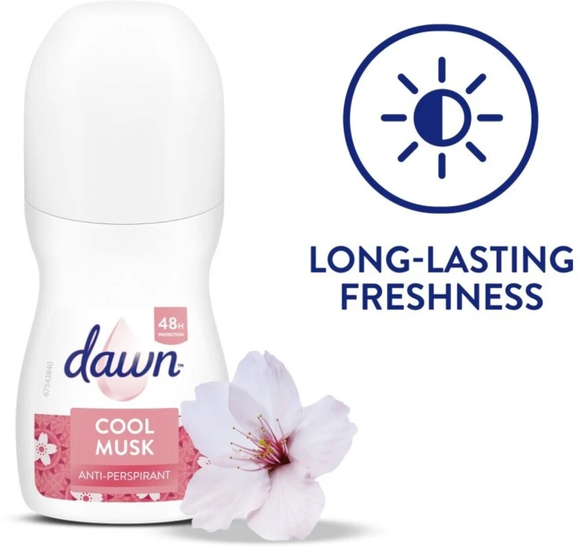 Dawn Cool Musk Antiperspirant Deodorant Roll-on - For Women (45 ml) | Shop Online - Image 3