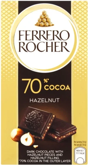 Ferrero Rocher Dark Chocolate Hazelnut Slabs (90 g) | Shop Online