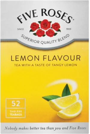 Five Roses Lemon Flavour Black Tea Box (24 x 52 Bags) | Shop Online