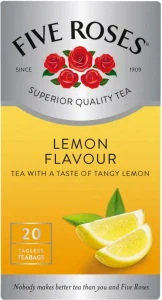 Five Roses Lemon Flavour Flavoured Tea Box (20 Bags) | Shop Online