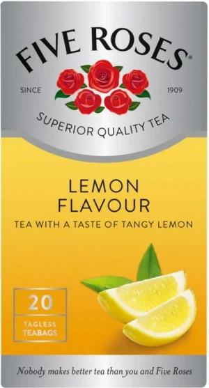 Five Roses Lemon Flavour Flavoured Tea Box (20 Bags) | Shop Online
