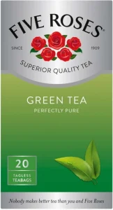 Five Roses Perfectly Pure Green Tea Box (20 Bags) | Shop Online
