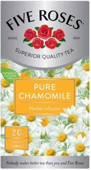 Five Roses Pure Chamomile Herbal Tea Box (20 Bags) | Shop Online