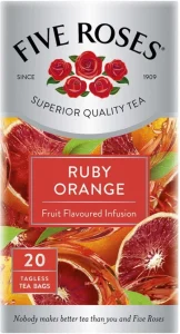 Five Roses Ruby Orange Flavoured Tea Box (20 Bags) | Shop Online