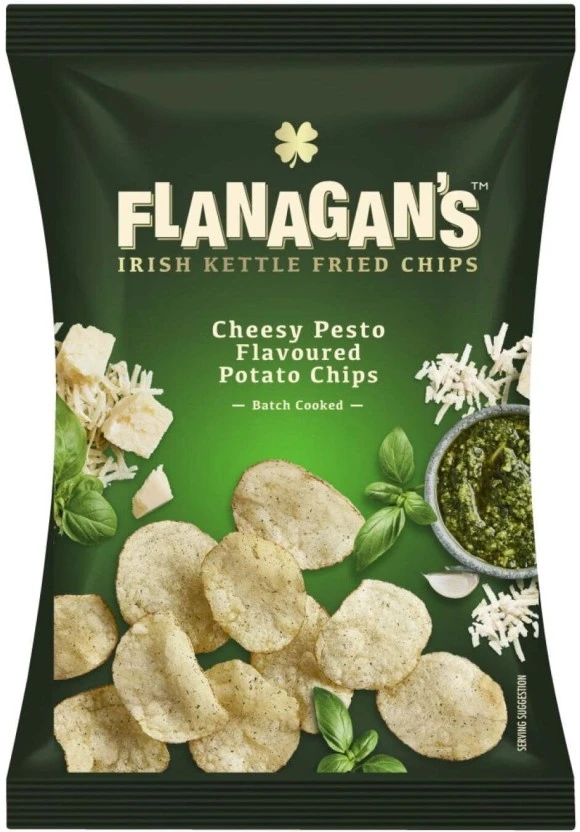 Flanagan's Cheesy Pesto Chips (20 x 120 g) | Shop Online