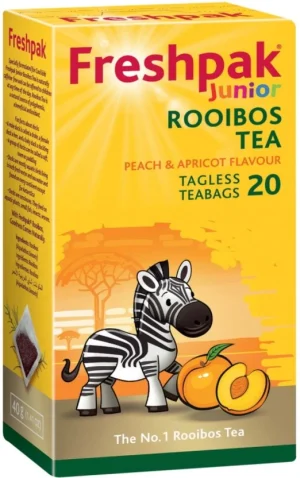 Freshpak Junior Rooibos - Peach and Apricot Flavour Tea Box (20 Bags) | Shop Online