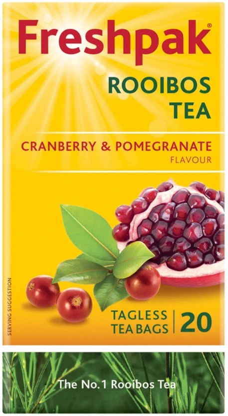 Freshpak Rooibos Cranberry & Pomegranate Flavoured Tea Box (12 x 20 Bags) | Shop Online
