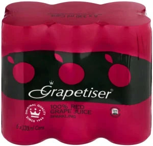 Grapetiser Red Grape Juice Sparkling (6 x 330 ml) | Shop Online