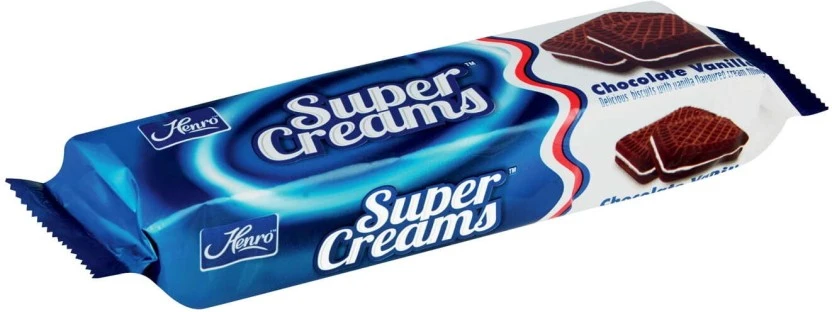 Henro Super Creams Chocolate Vanilla Cream Filled Biscuit (125 g) | Shop Online