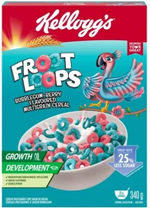 Kellogg’s Froot Loops Bubblegum-Berry Flavoured Multigrain Cereal Box (340 g) | Shop Online