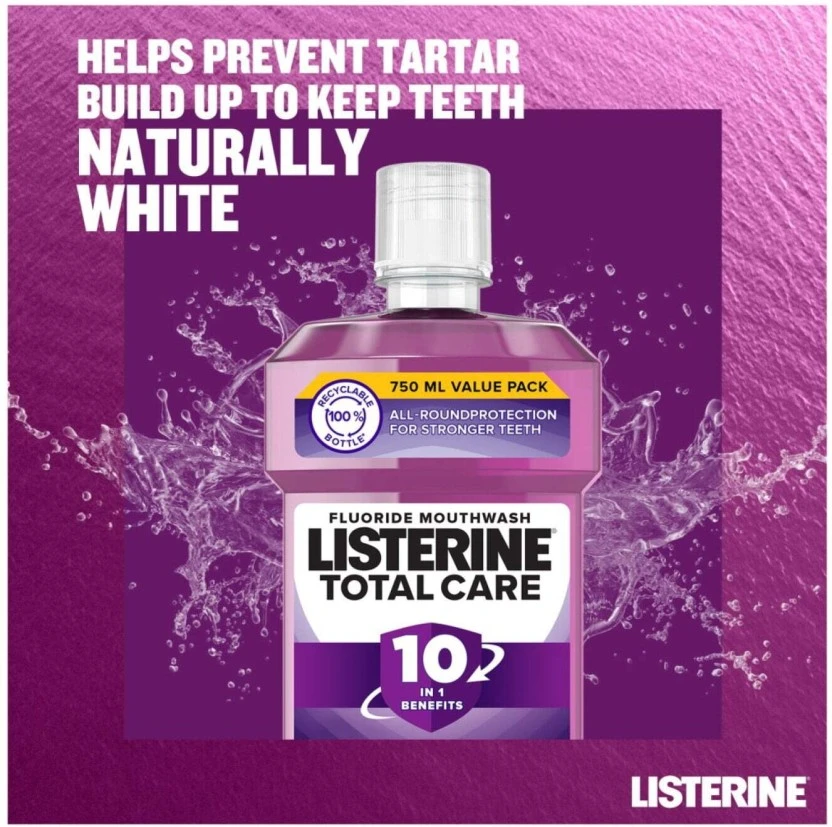 Listerine Mouthwash Total Care Clean Mint (750 ml) | Shop Online - Image 4