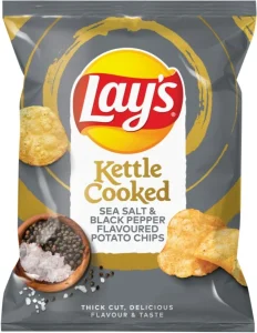 Lay’s Kettle Cooked Sea Salt & Black Pepper Flavoured Potato Chips (1 x 30 g) | Shop Online
