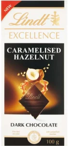 Lindt CHOC/SLAB CARAMELISD HAZELNUT Dark Chocolate Slabs (100 g) | Shop Online