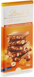 Lindt Les Grandes 38% Hazelnuts & Caramel Milk Chocolate Bars (150 g) | Shop Online