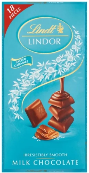 Lindt Lindor Irresistibly Smooth Salted Caramel Milk Chocolate Slabs (100 g) | Shop Online