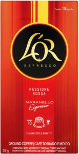 L’or Passione Rossa Maranello Espresso Roast & Ground Coffee (52 g) | Shop Online