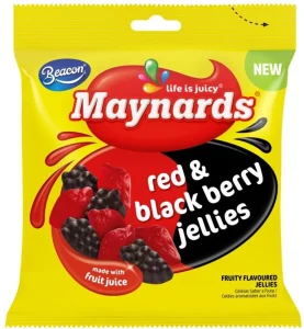 Maynards RED & BLACK JELLIES Berry Jelly Sweets (Pack of 1 x 100 g) | Shop Online