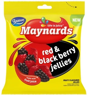 Maynards RED & BLACK JELLIES Berry Jelly Sweets (Pack of 1 x 100 g) | Shop Online